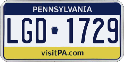 PA license plate LGD1729