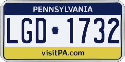PA license plate LGD1732