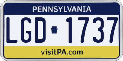 PA license plate LGD1737