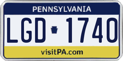 PA license plate LGD1740