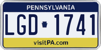 PA license plate LGD1741