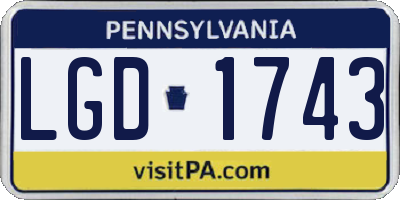 PA license plate LGD1743