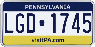 PA license plate LGD1745