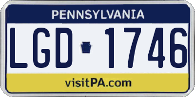 PA license plate LGD1746