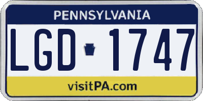 PA license plate LGD1747