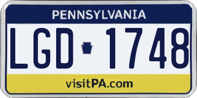 PA license plate LGD1748