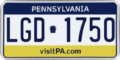 PA license plate LGD1750