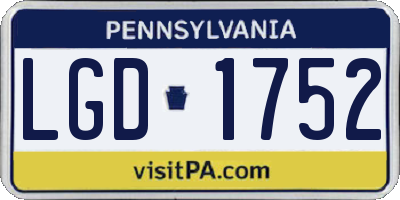 PA license plate LGD1752