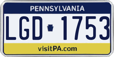 PA license plate LGD1753