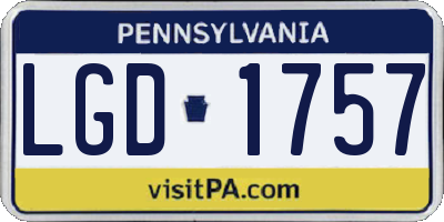PA license plate LGD1757