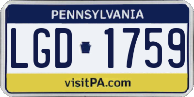 PA license plate LGD1759