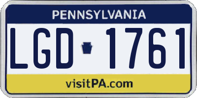 PA license plate LGD1761