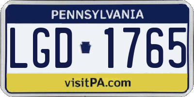 PA license plate LGD1765