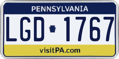 PA license plate LGD1767