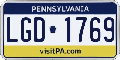PA license plate LGD1769