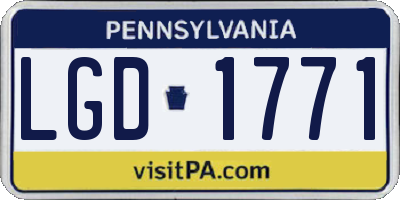PA license plate LGD1771