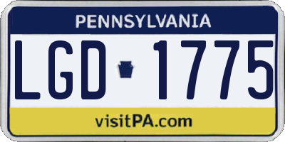 PA license plate LGD1775