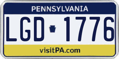 PA license plate LGD1776