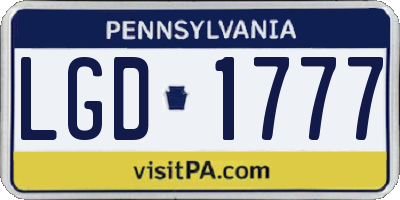 PA license plate LGD1777