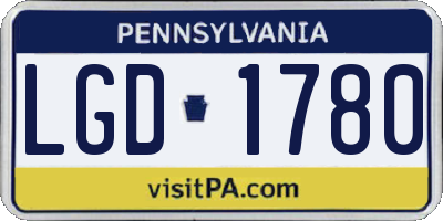 PA license plate LGD1780