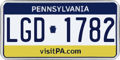 PA license plate LGD1782