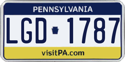 PA license plate LGD1787