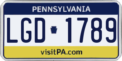 PA license plate LGD1789