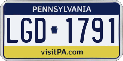 PA license plate LGD1791