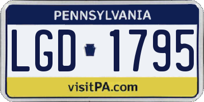 PA license plate LGD1795