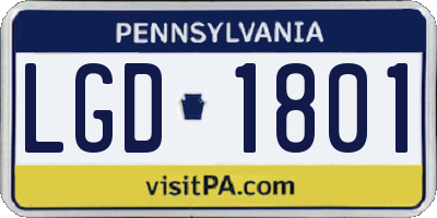 PA license plate LGD1801