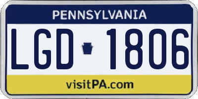 PA license plate LGD1806