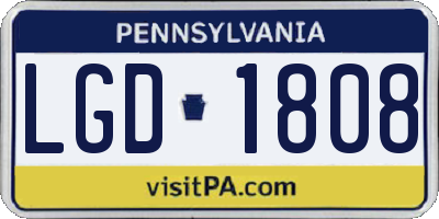 PA license plate LGD1808