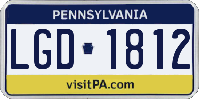 PA license plate LGD1812