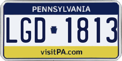 PA license plate LGD1813