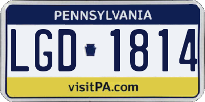 PA license plate LGD1814