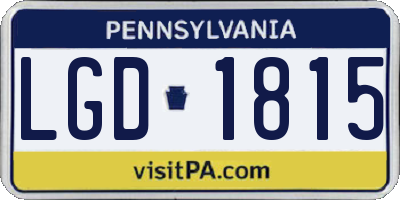 PA license plate LGD1815