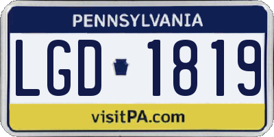 PA license plate LGD1819