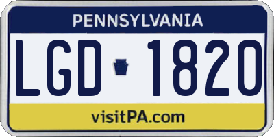 PA license plate LGD1820