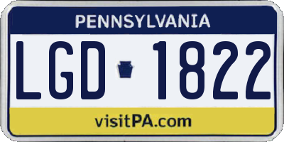 PA license plate LGD1822