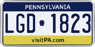PA license plate LGD1823