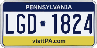 PA license plate LGD1824