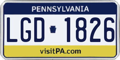 PA license plate LGD1826