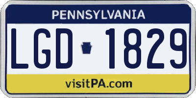 PA license plate LGD1829