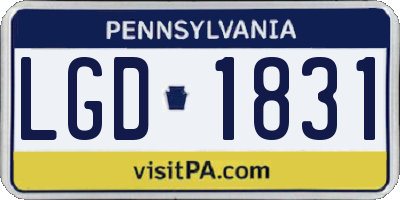 PA license plate LGD1831