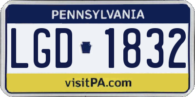 PA license plate LGD1832