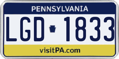 PA license plate LGD1833