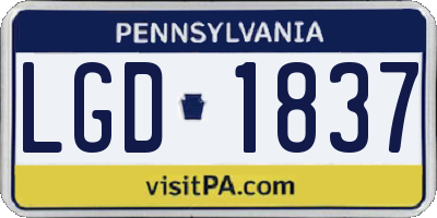 PA license plate LGD1837