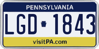 PA license plate LGD1843