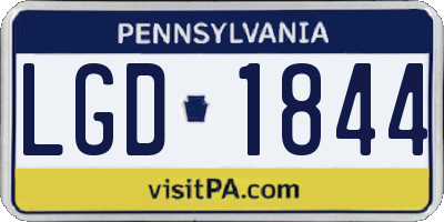PA license plate LGD1844