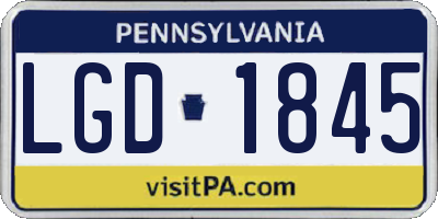 PA license plate LGD1845